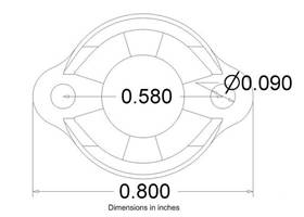 Metal ball caster 0.5 inch top dimensions